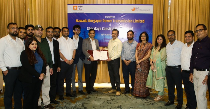 RECPDCL hands over Nawada Durgapur Power Transmission Ltd to M/s Shivalaya Construction Ltd
